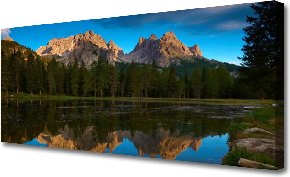 Obraz na płótnie Cisza nad Leśnym Jeziorem