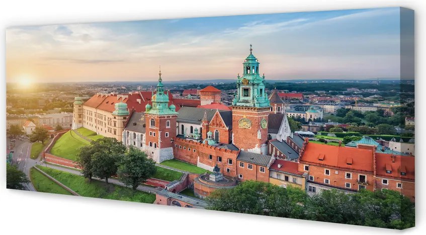 Zdjęcie na płótnie Wschód Słońca nad Wawelem