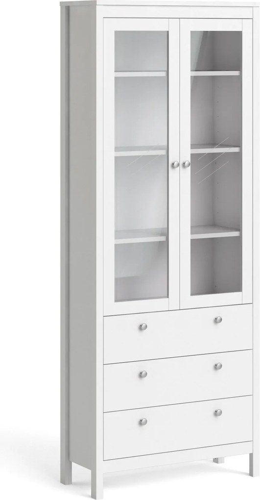 Witryna z przeszklonymi drzwiami Madrid biały mat