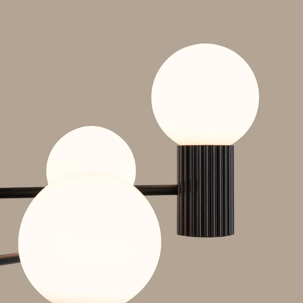 Żyrandol HALO 6 czarny ryflowany SOLLUX  LIGHTING