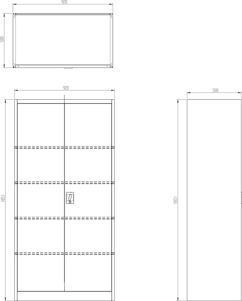 Metalowa szafa warsztatowa Bruno 92x50x185 cm, antracyt