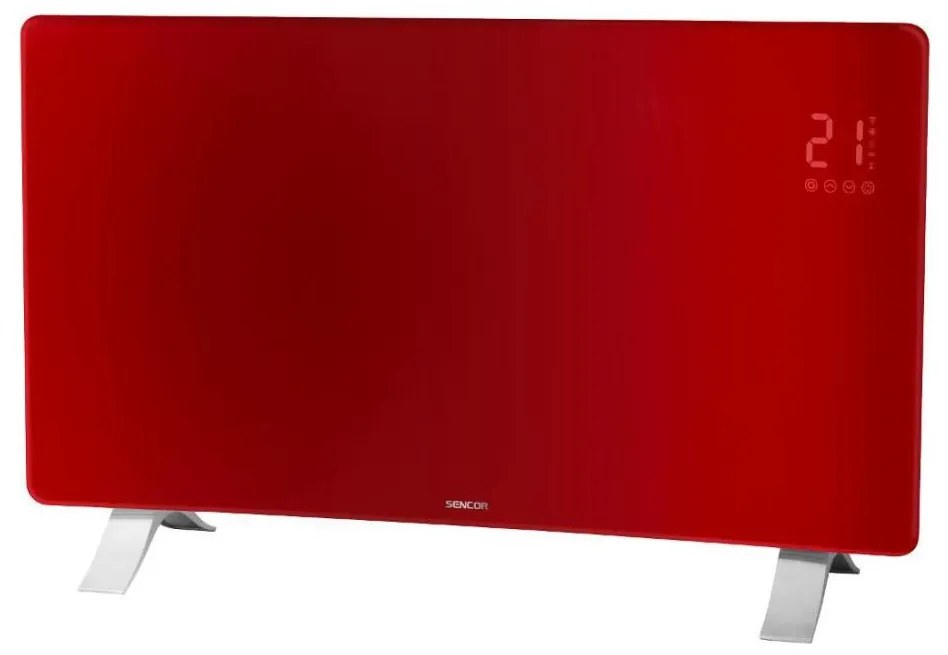 Sencor - Inteligentny elektryczny grzejnik/konwektor 1200/2400W/230V IP24 Wi-Fi czerwony