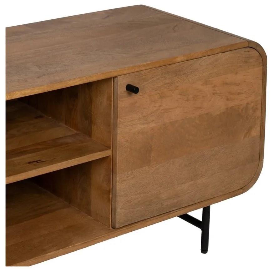 Brązowa szafka pod TV z litego drewna mango 160x55x40 cm Kaya – Ixia