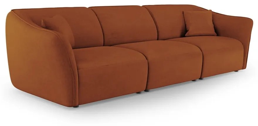 Ceglasta sofa z materiału bouclé 292 cm Tokyo – Cosmopolitan Design