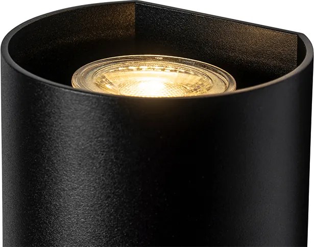 Okrągła designerska lampa ścienna czarna - Sabbir