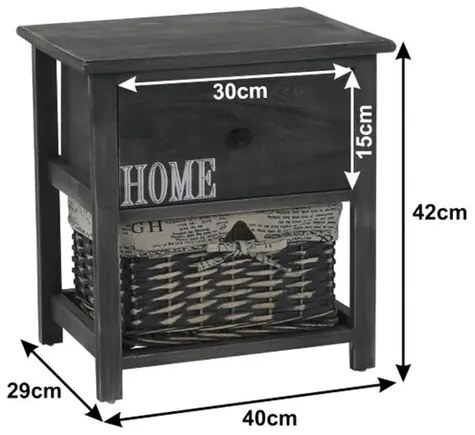Komoda Darkie, ciemnoszary,40 x 42 x 39 cm