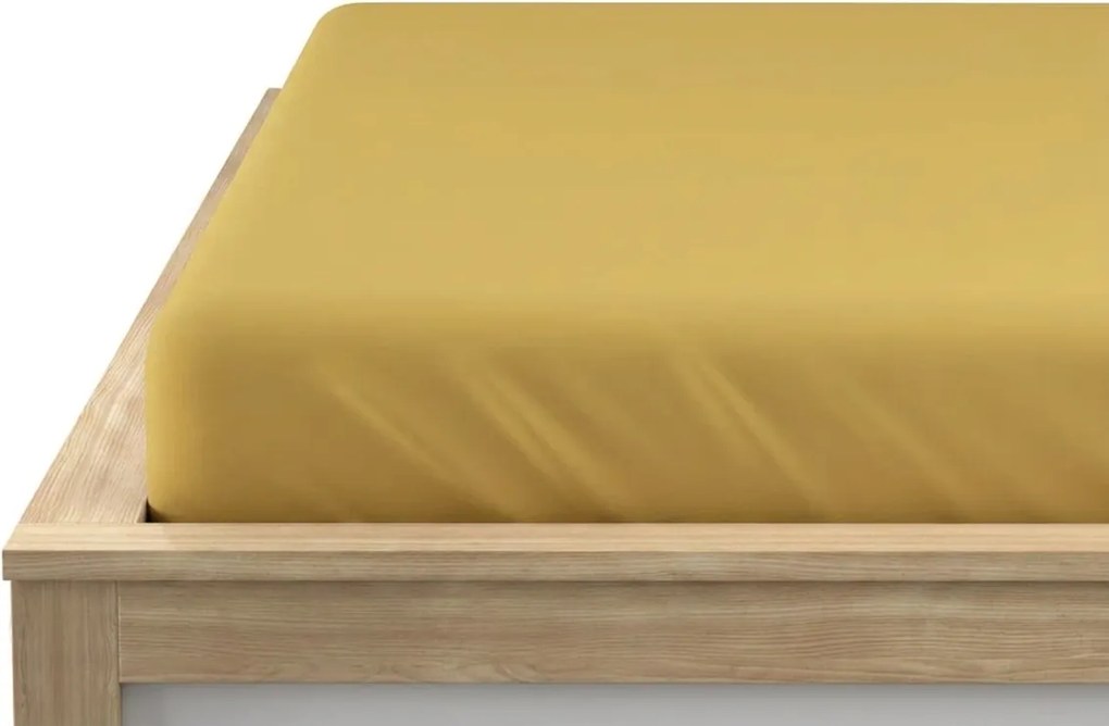 PrzytulneMieszkanie.pl Prześcieradło Jersey BASIC żółte 90 x 200 cm