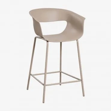 Zestaw 4 Wysokich Stołków Z Polipropylenu I Stali Alanys Moka Brown & ↑65 Cm - Sklum