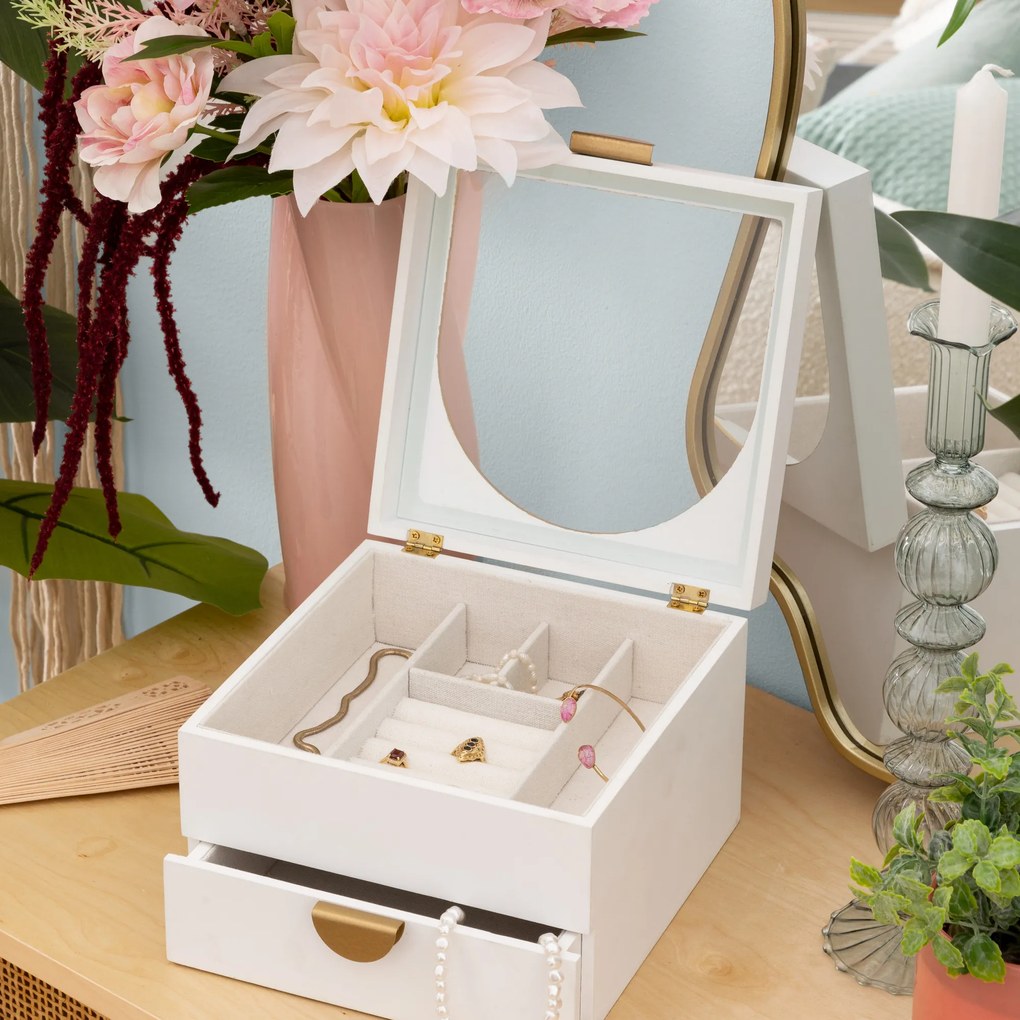 Szkatułka na biżuterię WILD ROMANCE z lusterkiem, 20 x 19,5 x 13,5 cm