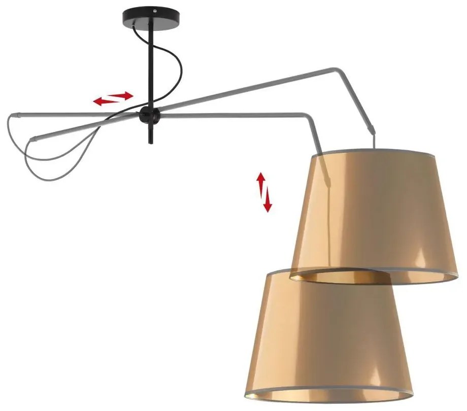 Miedziana lampa wisząca z ruchomym ramieniem - EX231 L6-H45