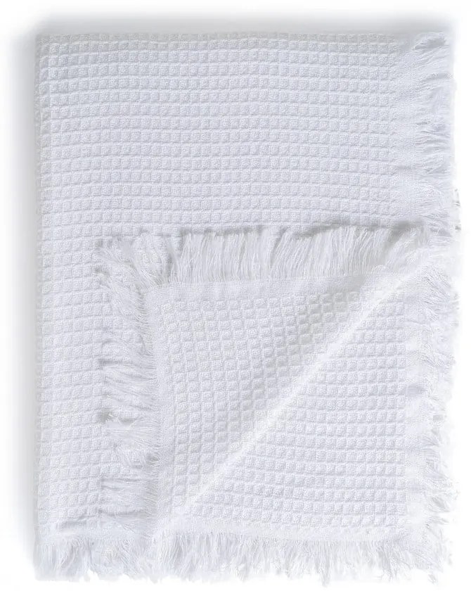 Biała narzuta z bawełny z recyklingu 260x280 cm Honeycomb – Ixia