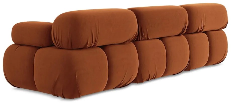 Pomarańczowa aksamitna sofa modułowa 285 cm Lokua – Makamii