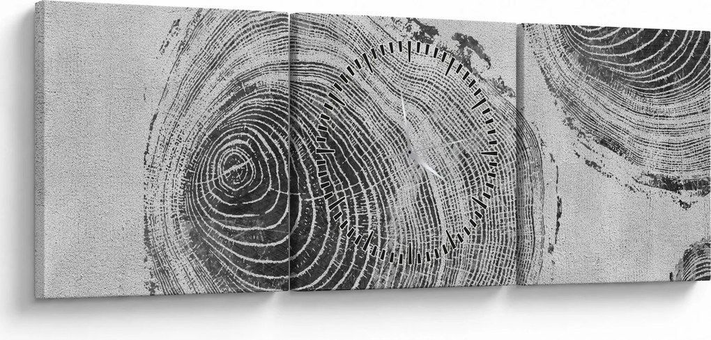 Obraz - Motyw drzewa (z zegarem) (90x30 cm)