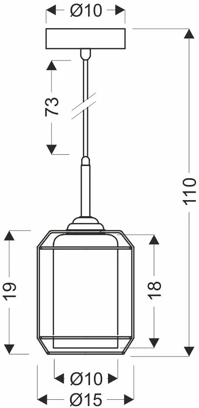 Czarna lampa wisząca loft z dymionym kloszem 7X Z049 N0-T85
