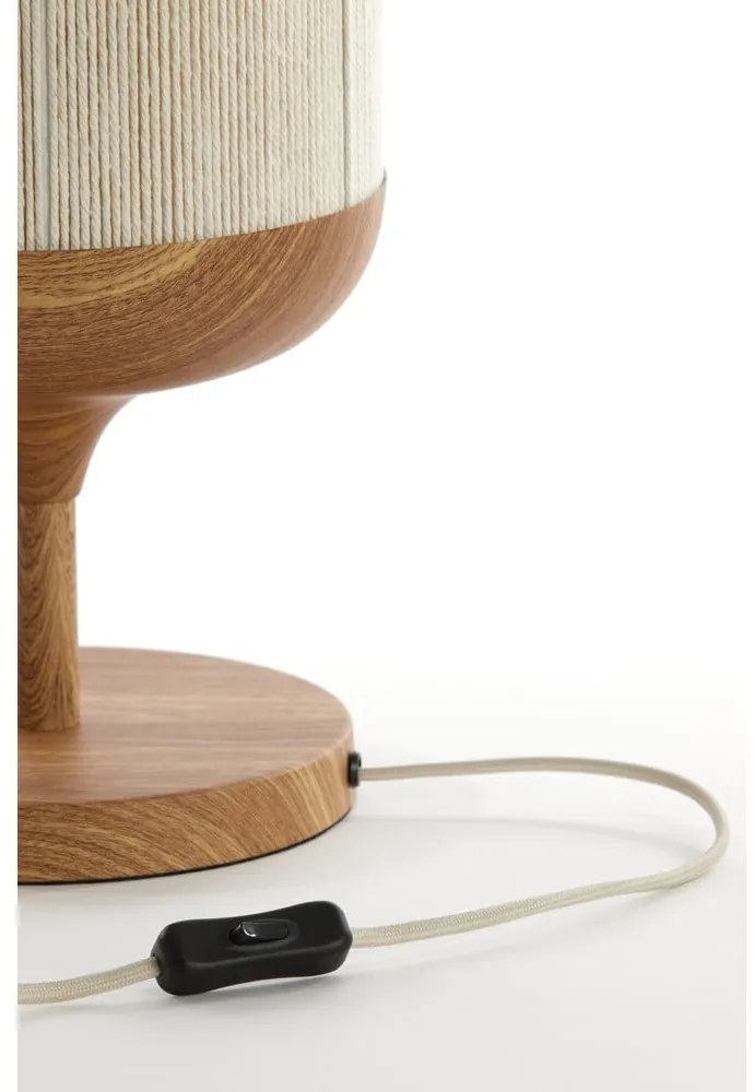 Lampa stołowa w naturalnym kolorze z tekstylnym kloszem (wysokość 50 cm) Dania – Light &amp; Living