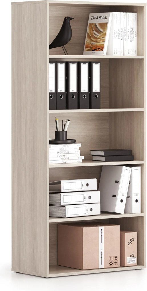 Regał biurowy BLOCK, 800 x 400 x 1748 mm, dąb naturalny