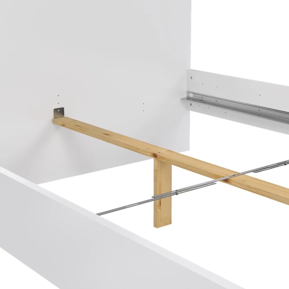 Białe łóżko dwuosobowe z płyty wiórowej bez stelaża 140x200 cm Naia – Tvilum