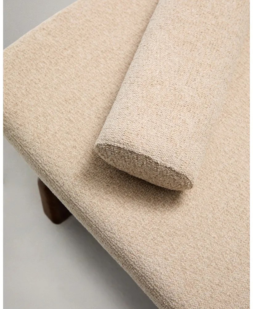 Beżowo-ciemnonaturalny szezlong z tkaniny szenilowej (strona zmienna) Topaz – Kave Home