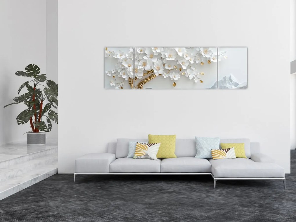 Obraz – Eleganckie drzewo życia 3D (170x50 cm)