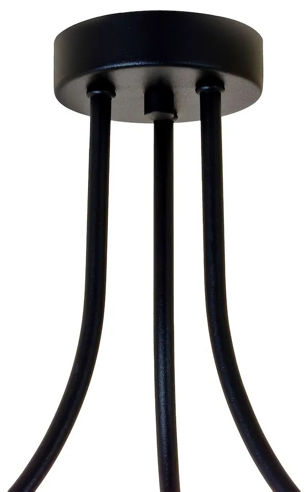 Lampa sufitowa potrójna czarna QUEEN 3xE27