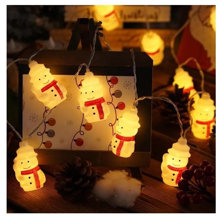 Retlux - LED Łańcuch bożonarodzeniowy 20xLED/3xAA/ciepła biel 3,3m bałwan