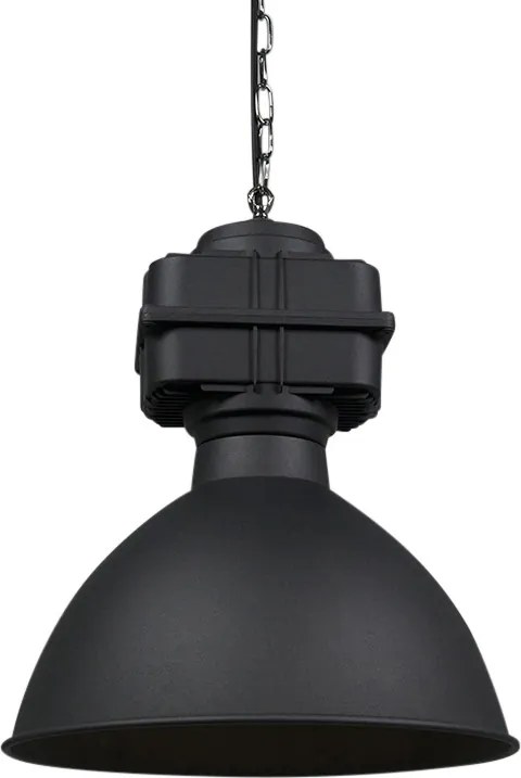 Inteligentna lampa wisząca w stylu industrialnym czarna w komplecie z żarówką A60 WiFi 38,5 cm - Sicko