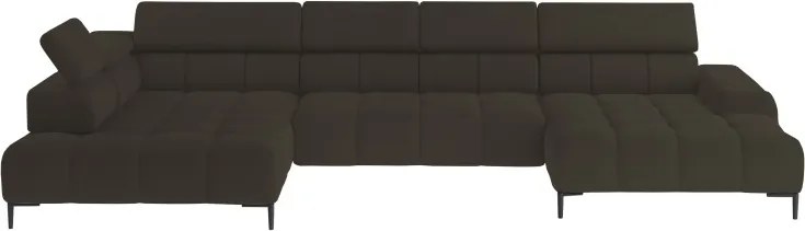 Narożnik PLAZA XL Lewostronny Elektryczna regulacja Tkanina SOLAR 28 WERSAL