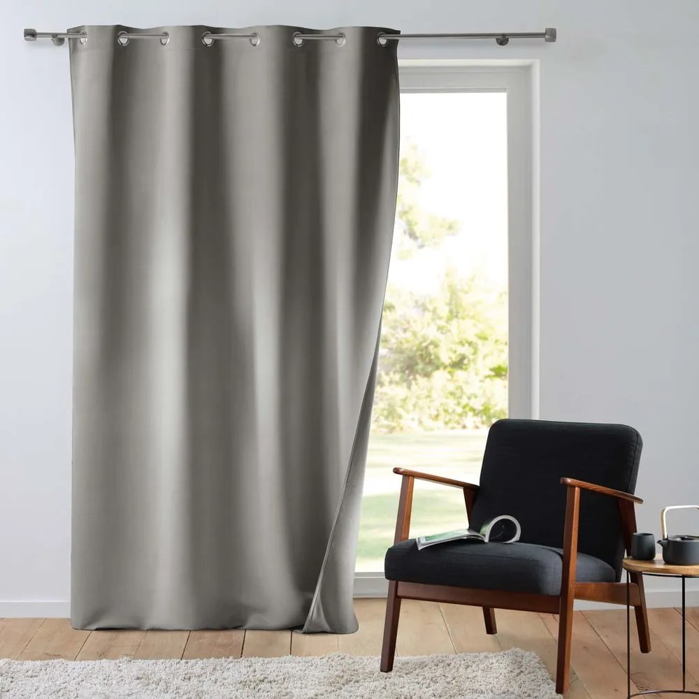 Szara zasłona wygłuszająca z mikrowłókna 135x260 cm Micropolar – douceur d'intérieur