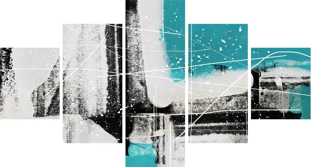 Obraz - Turkusowa abstrakcja (125x70 cm)
