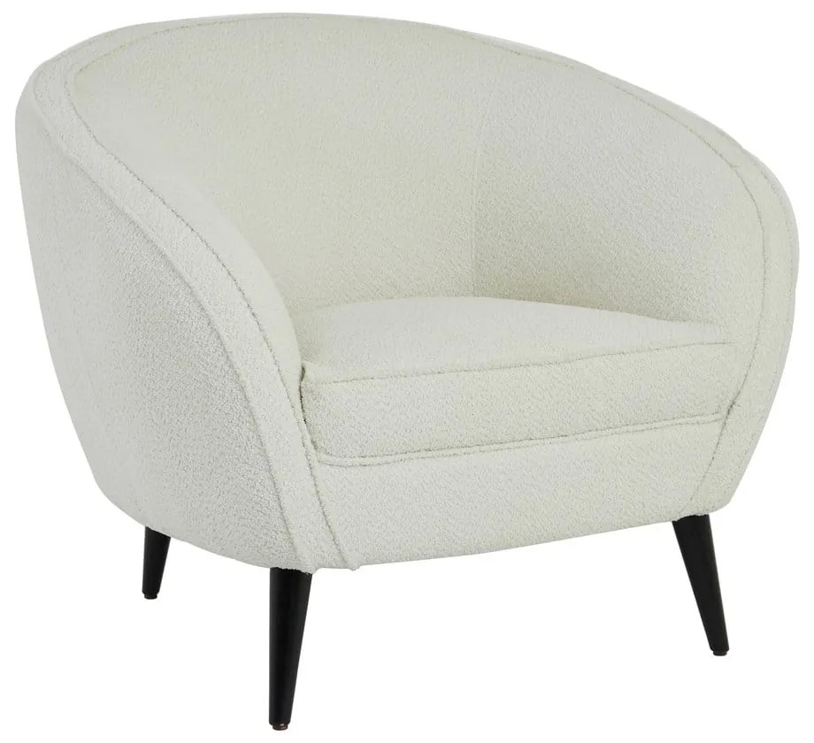 Biały fotel z materiału bouclé Almond – Light &amp; Living