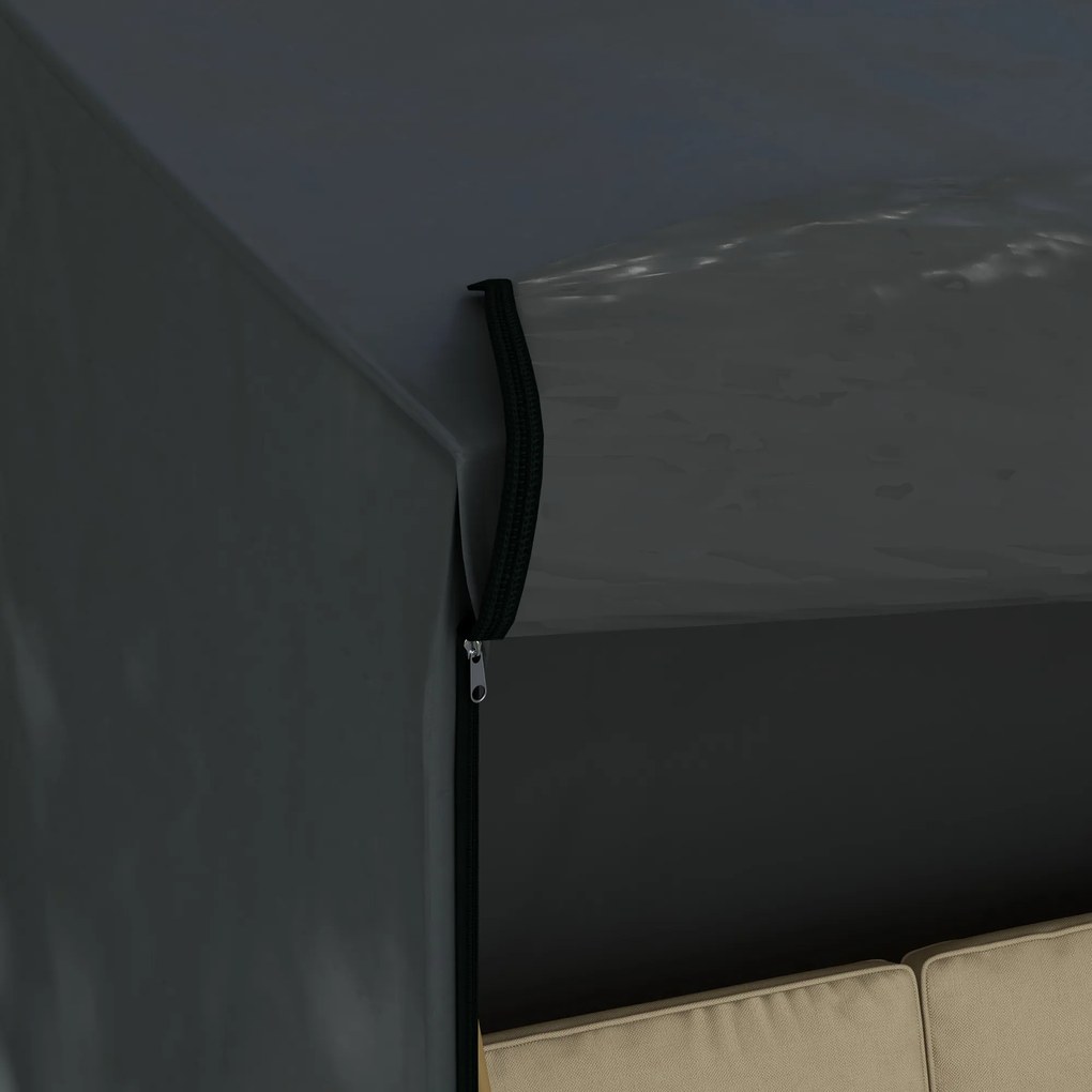 Outsunny Wodoodporny Pokrowiec na Huśtawkę Ogrodową z Poliestru, 220x125x172cm, Czarny, Ochrona przed Deszczem | Aosom PL