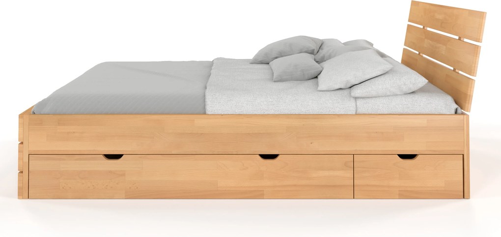 Łóżko bukowe Visby Sandemo High Drawers