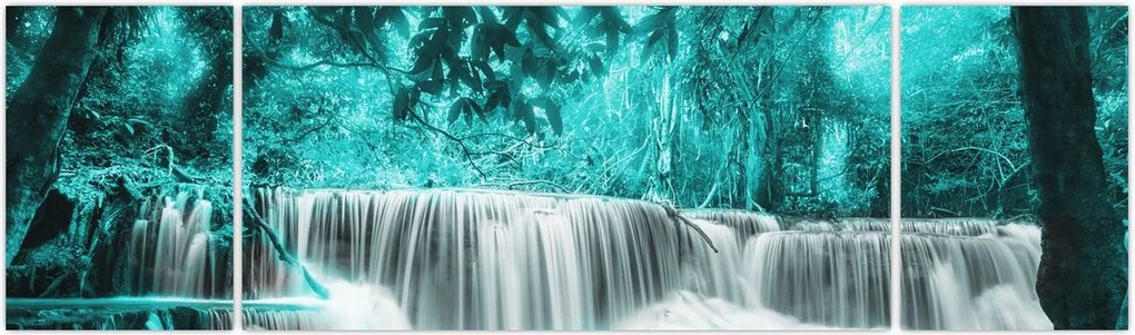 Obraz - Niebieski wodospad (170x50 cm)