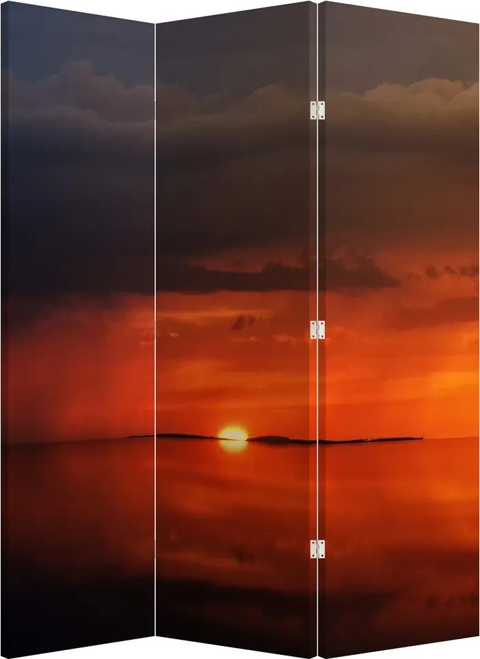 Parawan - Zachód Słońca z żaglówką (126x170 cm)