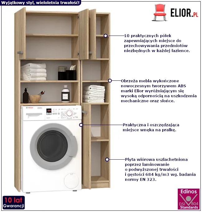 Zestaw mebli łazienkowych w kolorze dąb sonoma D0-S61