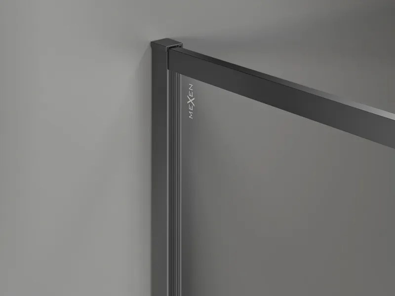 Mexen Kioto-F ścianka prysznicowa Walk-in z ramką 125 x 100 cm, transparent 8 mm, gun metal - 800-125-202-04-95-100
