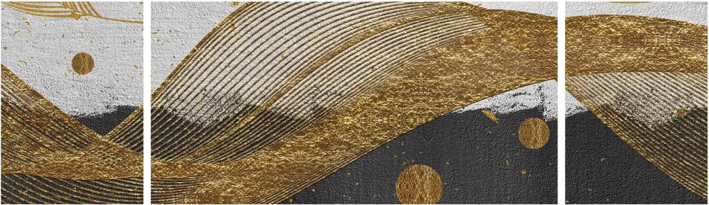 Obraz - Złote piórka (170x50 cm)