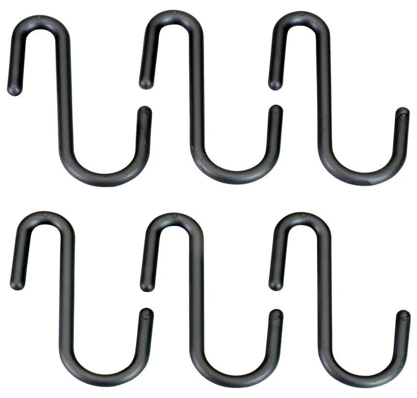 Czarno-szare wiszące plastikowe haczyki zestaw 6 szt. City – Metaltex