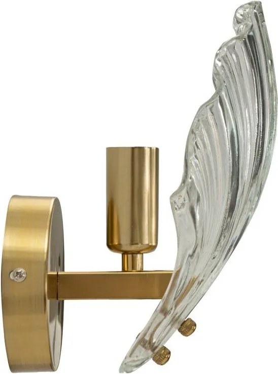 Szklany kinkiet w kolorze złota Da Muro Shell – Mauro Ferretti