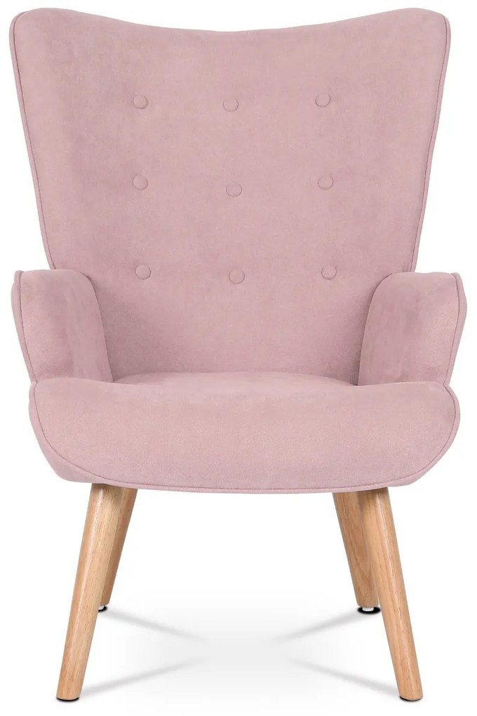 Fotel z podnóżkiem PINK2, różowy