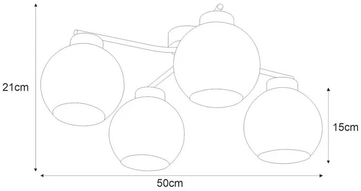 Industrialna lampa sufitowa z dymionymi kloszami - A797 Marvin