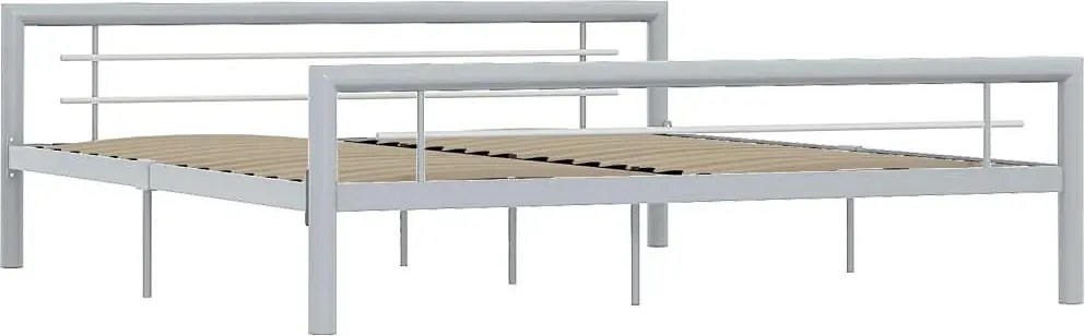 Szare metalowe łóżko z zagłówkiem 120 x 200 cm M6-F31