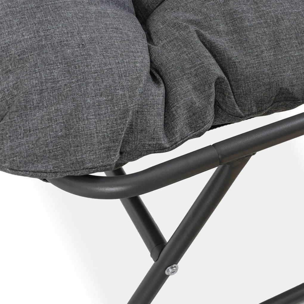 Zestaw Mebli Ogrodowych MEGARA Szary Sofa 2x Fotel Stolik Tarasowy Nowoczesny