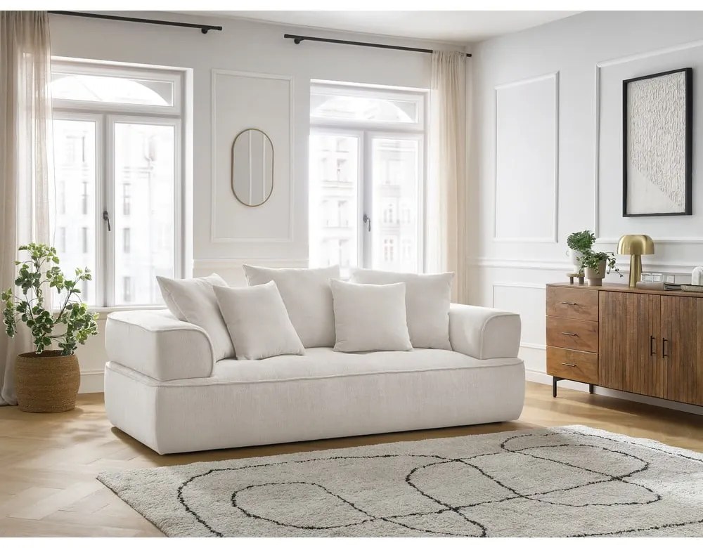 Beżowa sofa z tkaniny szenilowej 237 cm Whesley – Bobochic Paris