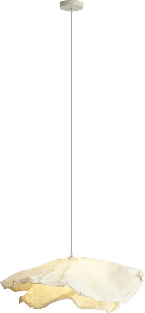 Lampa wisząca Japandi beżowa z abażurem z tkaniny 80 cm - Papel