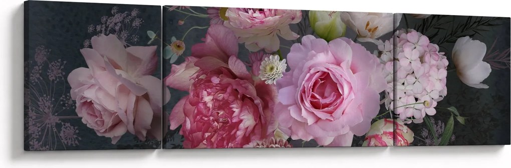 Obraz - Kwiaty ogrodowe (170x50 cm)