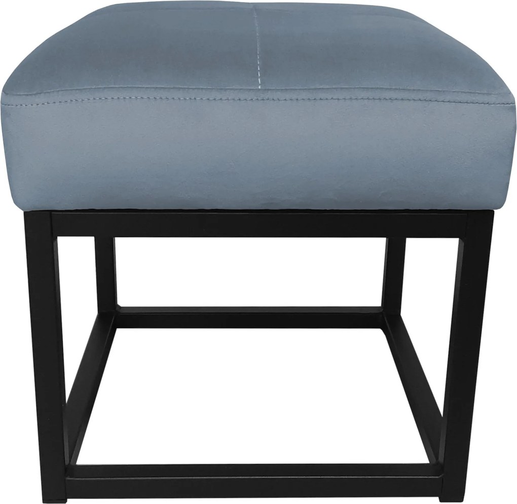 Pufa MAX tkanina Welur loft ławka podnóżek metal