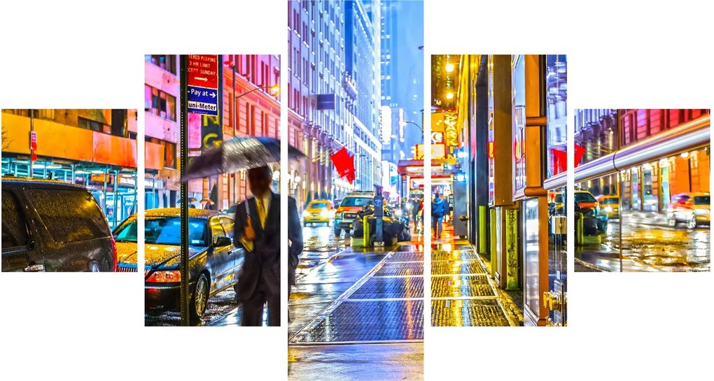 Obraz - Miasto w neonowym blasku (125x70 cm)