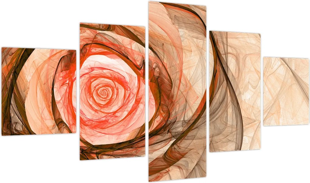 Obraz - Abstrakcyjny róż z białym tłem (125x70 cm)