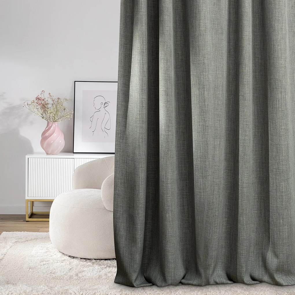 Zasłona zaciemniająca na taśmie marszczącej blackout strukturalny ciemny szary 140 x 280 cm 1 szt.